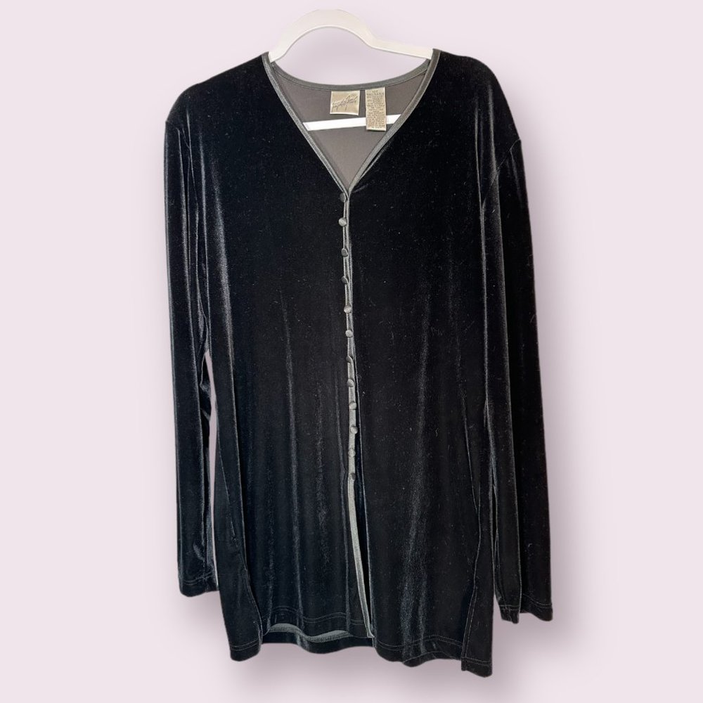 1990's Jacqueline Ferrar Vintage Velvet Dress, Size 12T